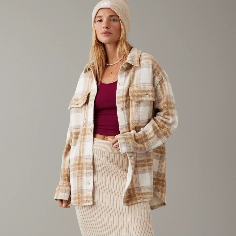 American Eagle Outfitters Fleece & Love Shacket - Picture 3 of 11